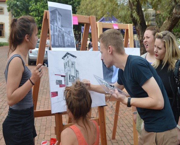 Not all the onlookers agreed with the efforts of the Central College artists. 