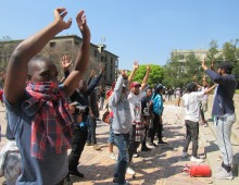 Stones, stun grenades and rubber bullets